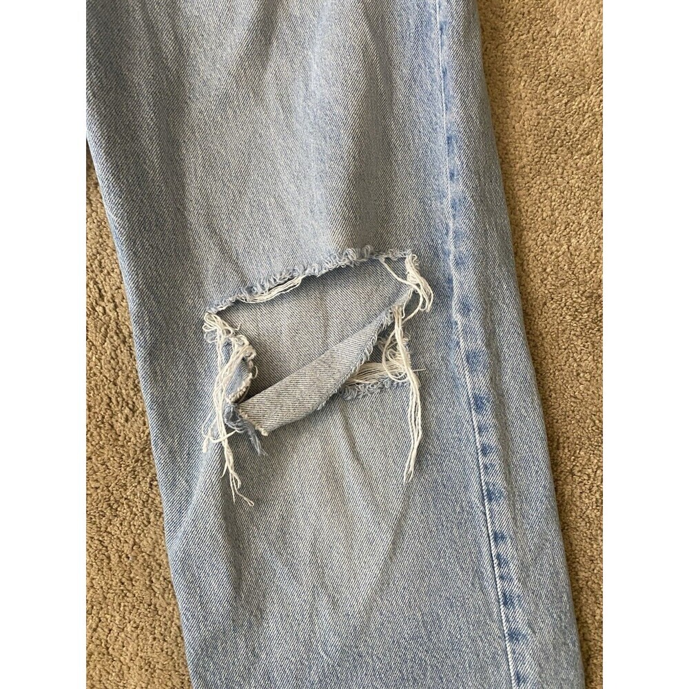 Garage Denim High Rise Distressed Straight Leg Light Wash Jeans Size 9/29 - Picture 2 of 15